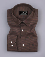 Maldon Chocolate With Black Houndstooth Premium Giza Shirt