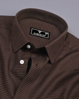 Maldon Chocolate With Black Houndstooth Premium Giza Shirt