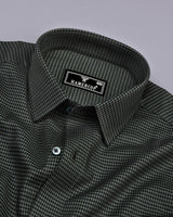 Maldon Green With Black Houndstooth Premium Giza Shirt