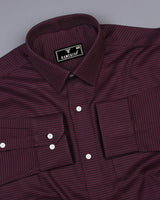 Maldon Maroon With Black Houndstooth Premium Giza Shirt