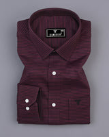 Maldon Maroon With Black Houndstooth Premium Giza Shirt