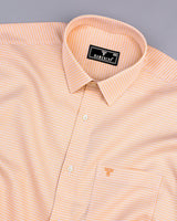 Atomic Orange With White Dobby Check Cotton Shirt