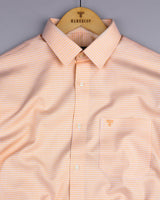 Atomic Orange With White Dobby Check Cotton Shirt