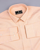 Atomic Orange With White Dobby Check Cotton Shirt