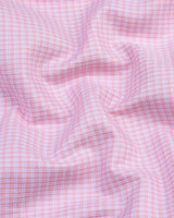 Atomic Pink With White Dobby Check Cotton Shirt