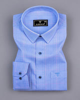 Eldora Blue Formal Check Premium Giza Shirt