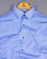 Eldora Blue Formal Check Premium Giza Shirt