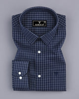 Delson Navyblue With White Check Premium Cotton Shirt