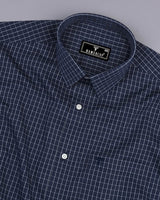 Delson Navyblue With White Check Premium Cotton Shirt