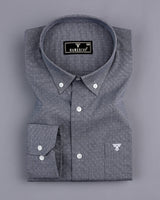 Black Micro Houndstooth Dobby Formal Cotton Shirt