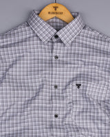 Concrete Gray Twill Check Premium Cotton Shirt