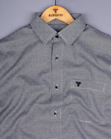 Grease Black Houndstooth Dobby Check Premium Cotton Shirt