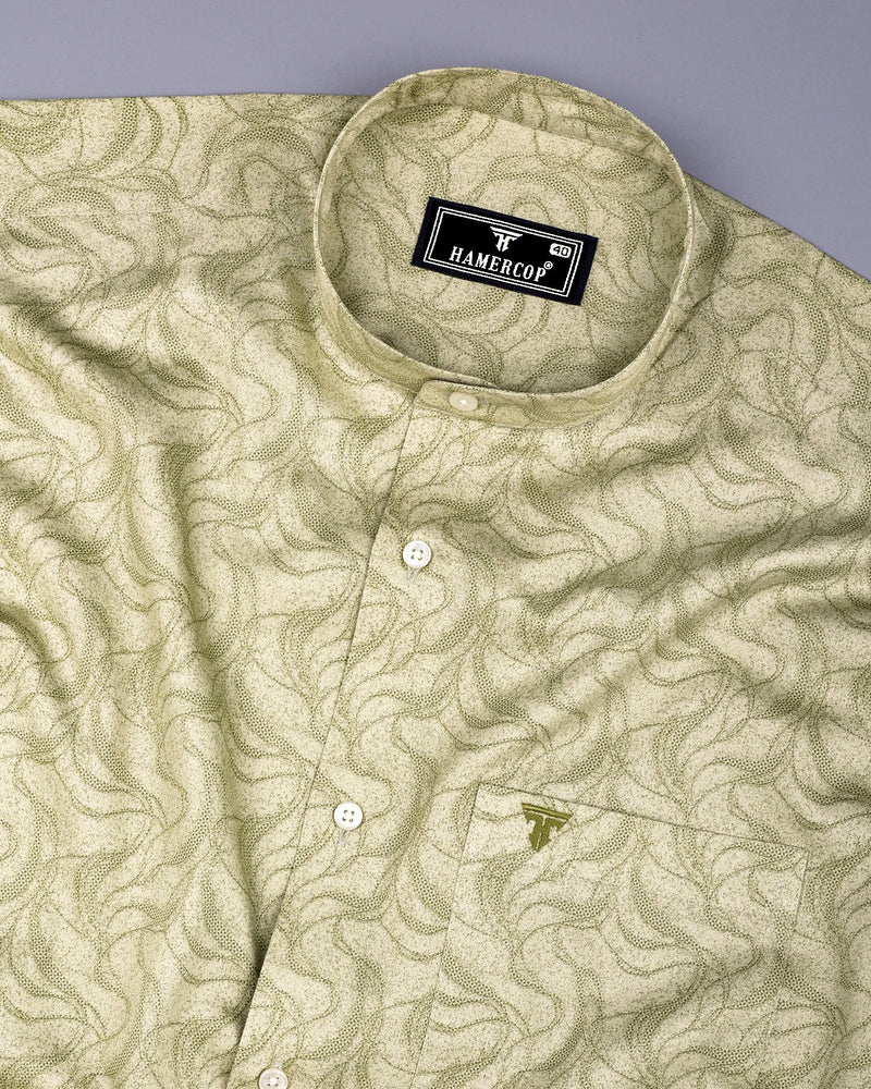 Filton Pista Green Printed Cotton Shirt