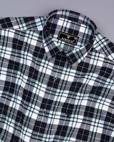 Brussel Black With White Dobby Check Cotton Shirt