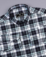 Brussel Black With White Dobby Check Cotton Shirt