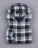 Brussel Black With White Dobby Check Cotton Shirt