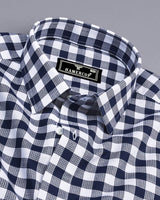 Zenica Blue With White Dobby Check Cotton Shirt