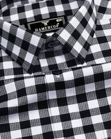 Zenica Black With White Dobby Check Cotton Shirt