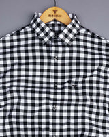 Zenica Black With White Dobby Check Cotton Shirt