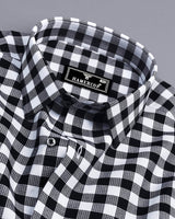 Zenica Black With White Dobby Check Cotton Shirt