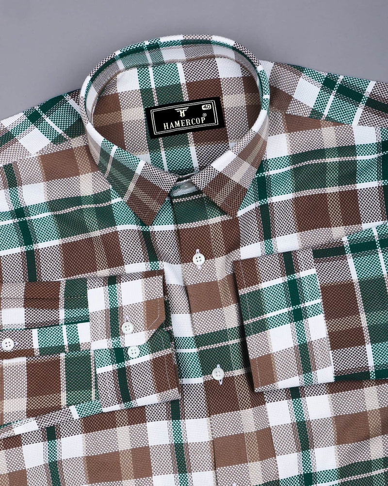 Swindon Green Multicolor Check Dobby Cotton Shirt