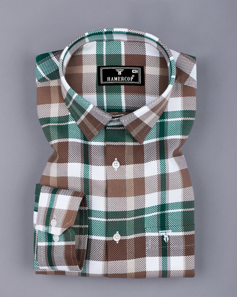 Swindon Green Multicolor Check Dobby Cotton Shirt