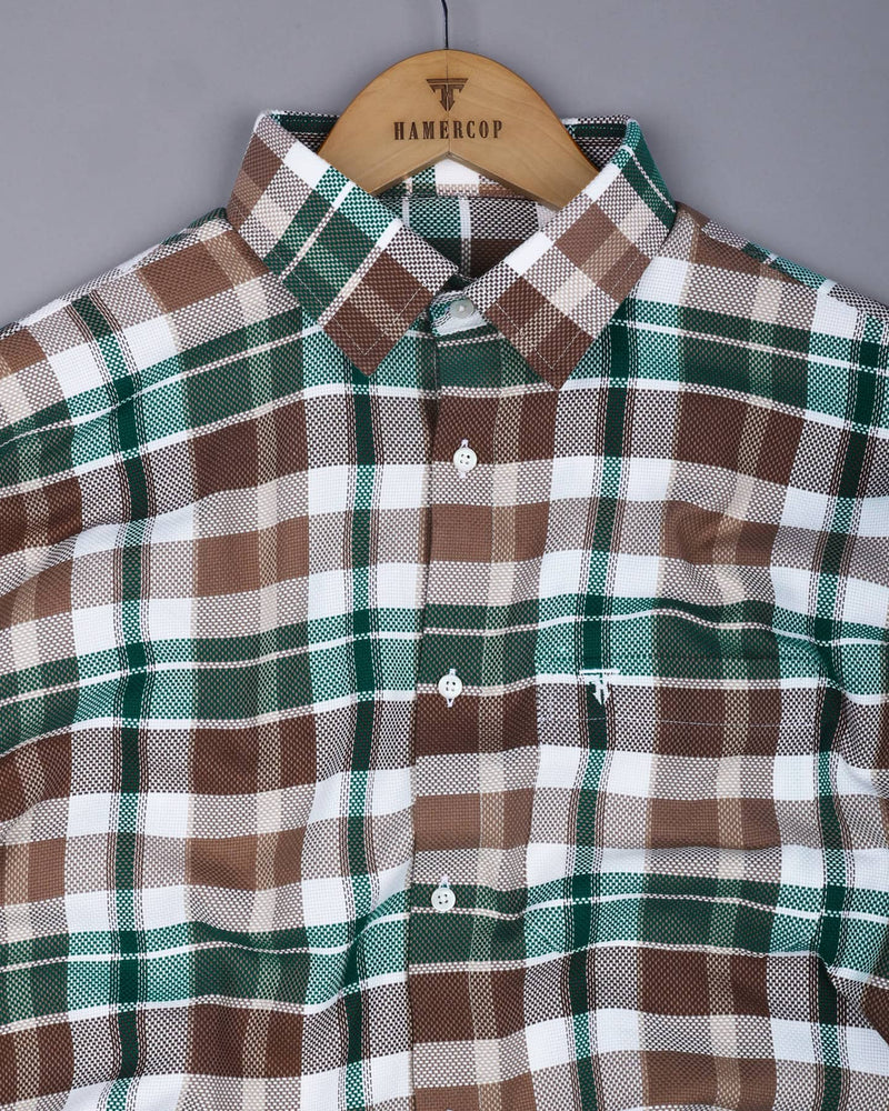 Swindon Green Multicolor Check Dobby Cotton Shirt