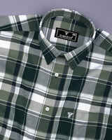 Pomaz Green Multicolor Check Dobby Cotton Shirt