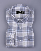 Pixel Gray With White Dobby Check Cotton Shirt