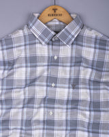 Pixel Gray With White Dobby Check Cotton Shirt