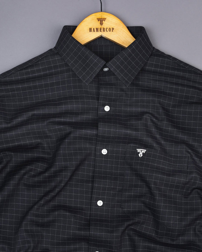 Aranos Black With Cream Check Premium Giza Shirt