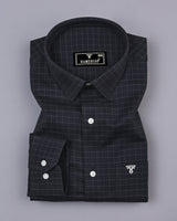 Aranos Black With Cream Check Premium Giza Shirt