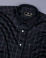 Monor Green With Black Check Premium Cotton Shirt