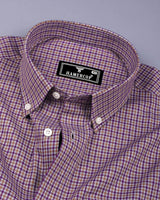 Mitzic Purple With Mustard Plaid Flannel Twill Check Shirt