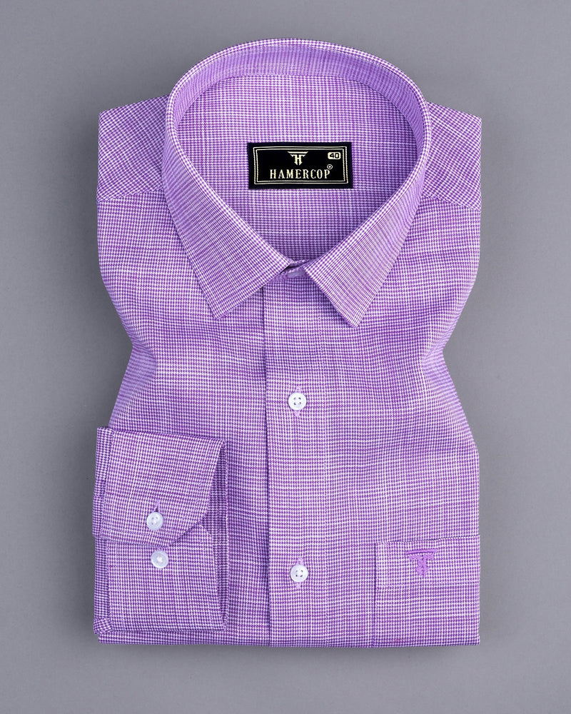 Opsin Purple Houndstooth Check Amsler Cotton Shirt