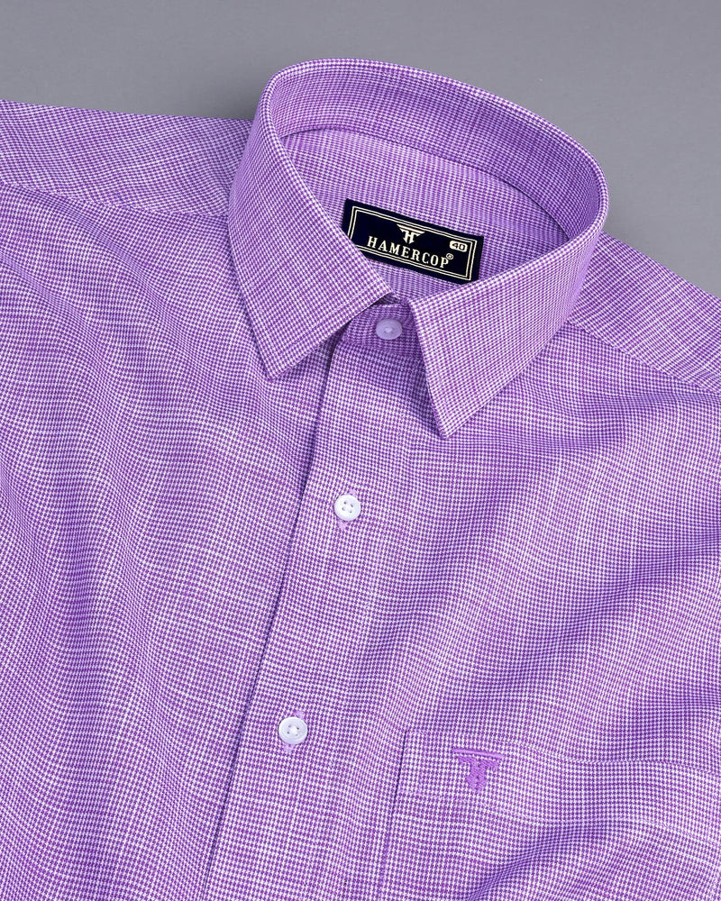 Opsin Purple Houndstooth Check Amsler Cotton Shirt