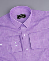 Opsin Purple Houndstooth Check Amsler Cotton Shirt