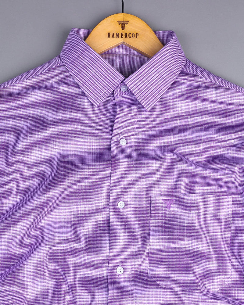 Opsin Purple Houndstooth Check Amsler Cotton Shirt