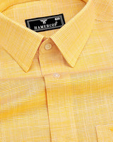 Opsin Yellow Houndstooth Check Amsler Cotton Shirt