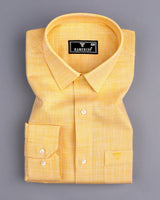 Opsin Yellow Houndstooth Check Amsler Cotton Shirt