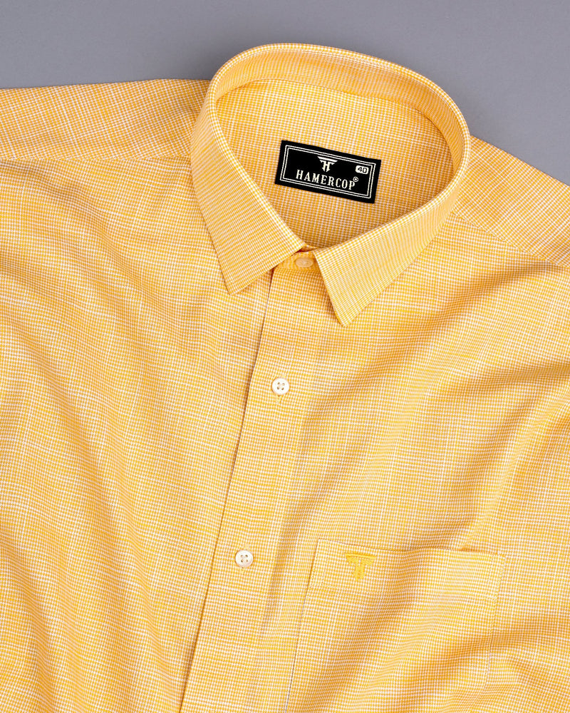 Opsin Yellow Houndstooth Check Amsler Cotton Shirt