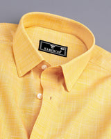 Opsin Yellow Houndstooth Check Amsler Cotton Shirt