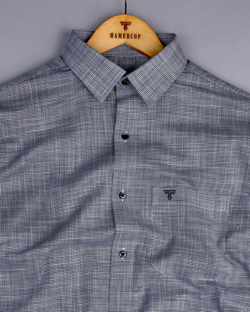 Opsin Black Houndstooth Check Amsler Cotton Shirt