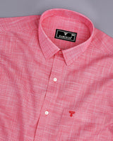 Opsin Cranberry Pink Houndstooth Check Amsler Cotton Shirt