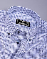 Marnate Blue With White Premium Check Formal Shirt