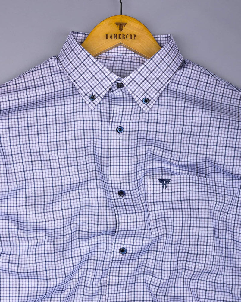 Marnate Blue With White Premium Check Formal Shirt