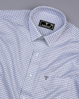 Jenon Gray With White Yarn Dyed Check Oxford Cotton Shirt