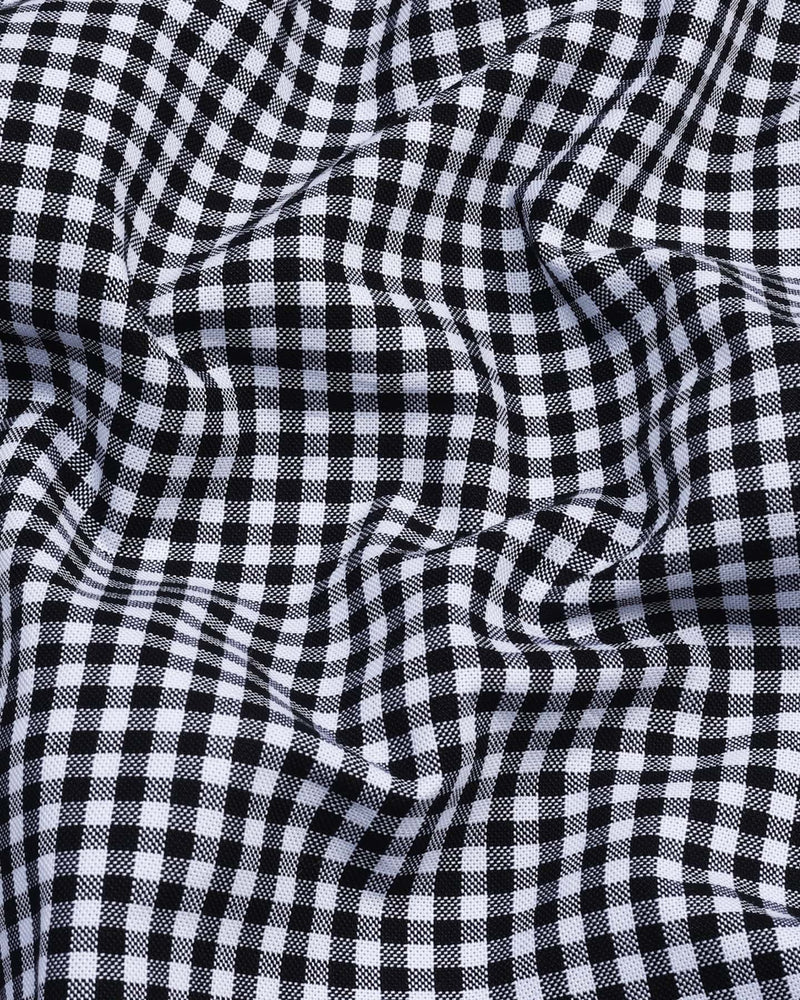 Jenon Black With White Yarn Dyed Check Oxford Cotton Shirt