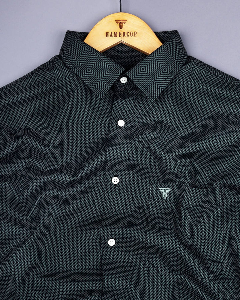 Benton Pista Green Dobby Texture Premium Giza Shirt