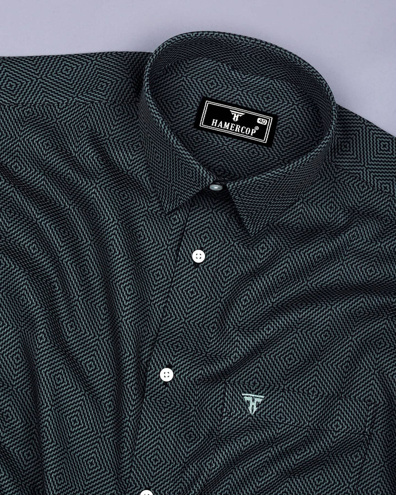 Benton Pista Green Dobby Texture Premium Giza Shirt